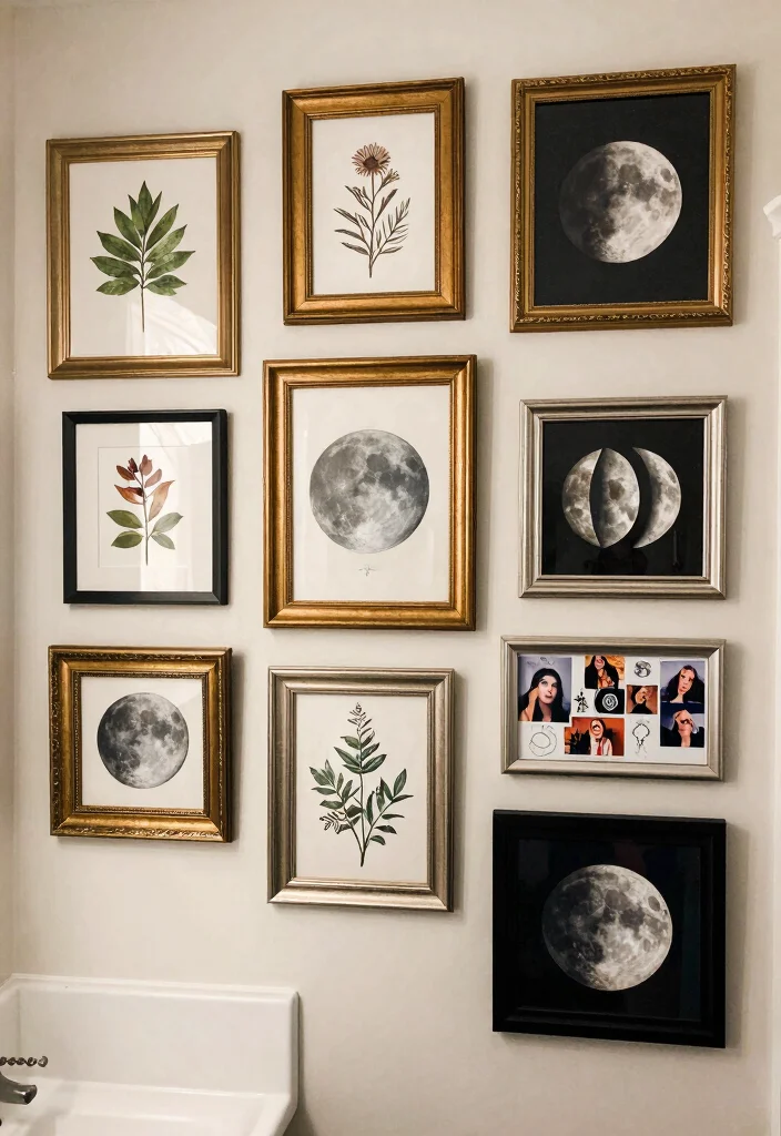 16 Witchy Bathroom Ideas With Mystical Mood - 12. Magical Wall Art 1