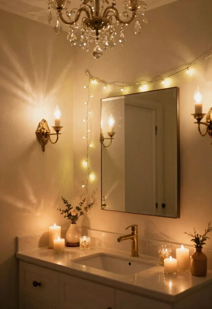16 Witchy Bathroom Ideas With Mystical Mood - 8. Enchanted Lighting 1