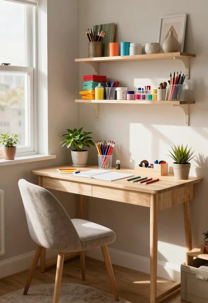 17 Bedroom Craft Room Combo Ideas: Creative Functional Space - 1. Clever Corner Crafting 1