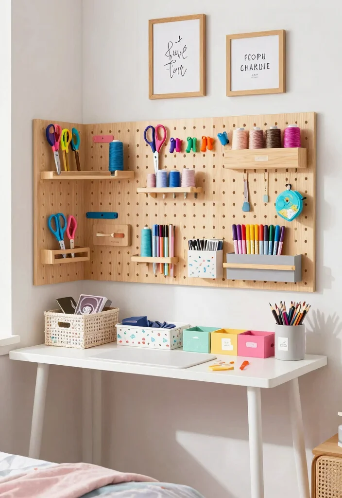17 Bedroom Craft Room Combo Ideas: Creative Functional Space - 2. Wall-Mounted Organization 1