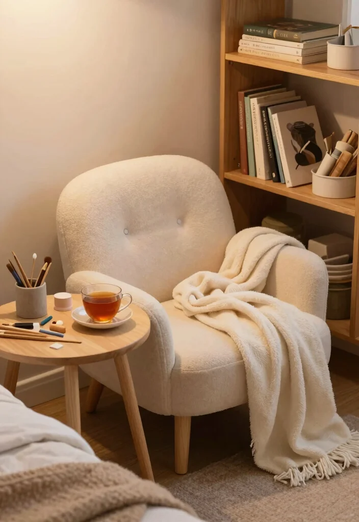 17 Bedroom Craft Room Combo Ideas: Creative Functional Space - 6. Cozy Reading Nook with Crafting Touches 1