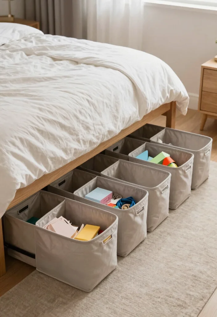 17 Bedroom Craft Room Combo Ideas: Creative Functional Space - 7. Under-Bed Craft Storage 1