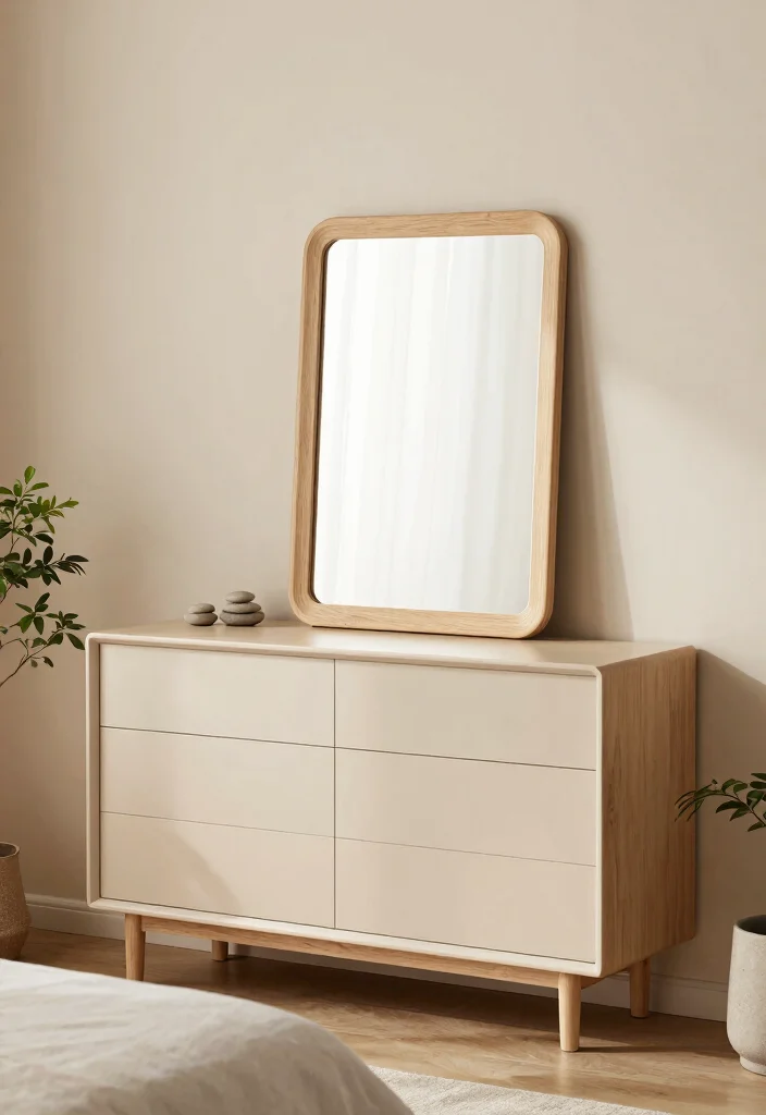 17 Bedroom Dresser Decor With Mirror Ideas for a Polished Look - 13. Zen Inspired with Calm Colors 1