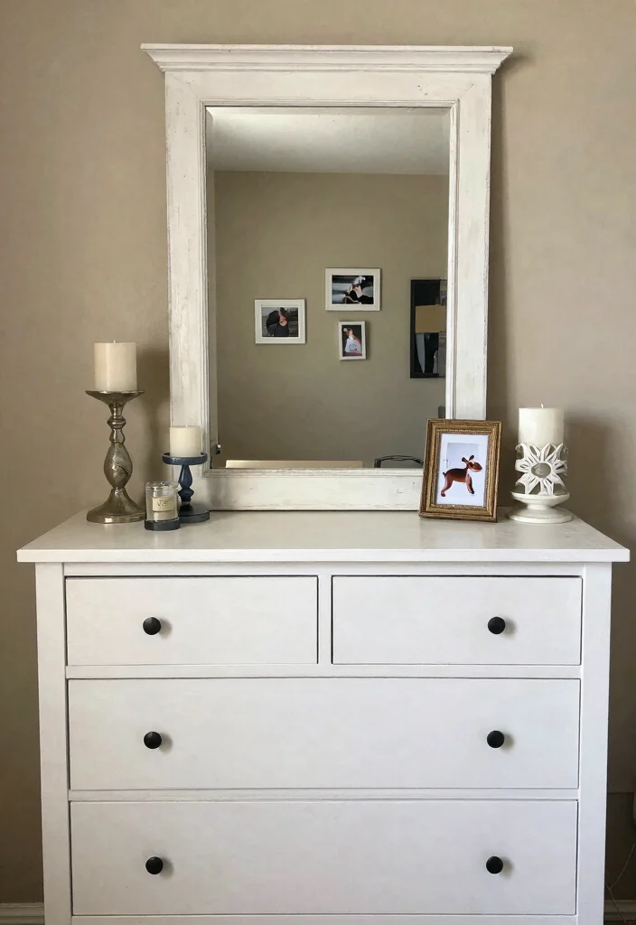 17 Bedroom Dresser Decor With Mirror Ideas for a Polished Look - 14. DIY Dresser Decor for Personal Touch 1
