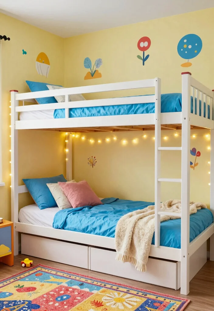 17 Bedroom Ideas With 2 Beds: Stylish Shared Layouts - 1. Cozy Nook with Bunk Beds 1
