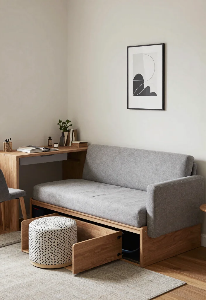 17 Bedroom Ideas With 2 Beds: Stylish Shared Layouts - 14. Multi-Functional Furniture 1