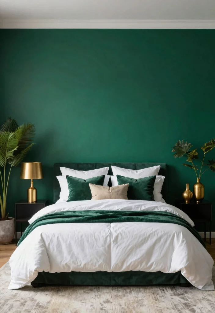 17 Bedroom With Accent Wall Ideas Simple High Impact - 1. Bold Jewel Tones 1