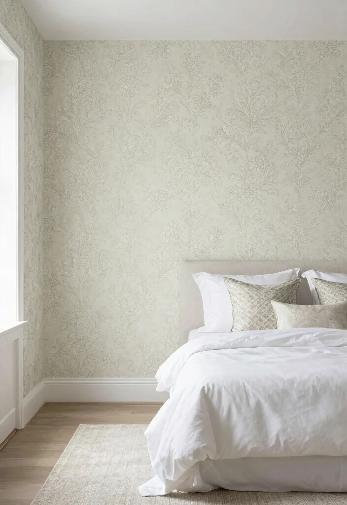 17 Bedroom With Accent Wall Ideas Simple High Impact - 5. Textured Wallpaper 1