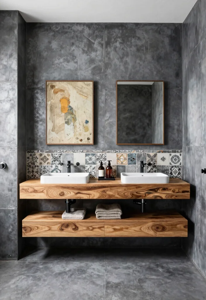 17 Gray Vanity Bathroom Paint Color Ideas For Master Baths - 12. Cool Iron Gray Strength 1