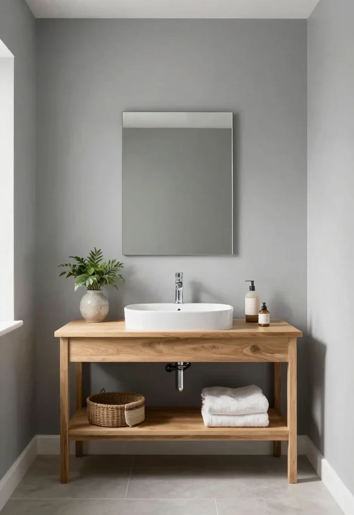 17 Gray Vanity Bathroom Paint Color Ideas For Master Baths - 17. Fog Gray Softness 1
