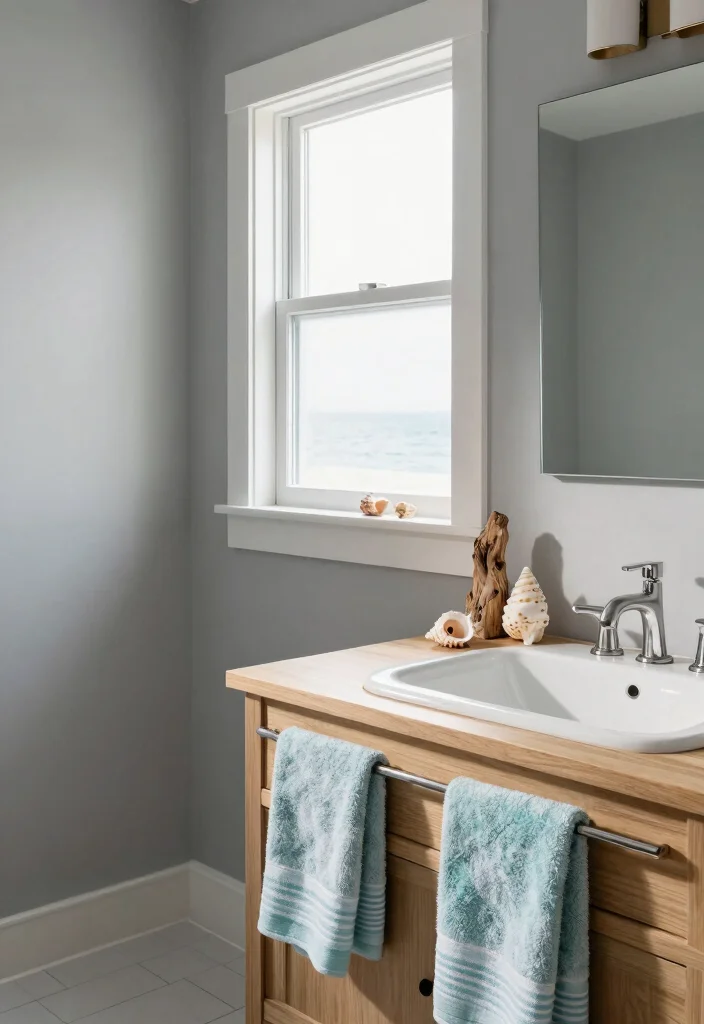 17 Gray Vanity Bathroom Paint Color Ideas For Master Baths - 5. Harbor Gray Bliss 1