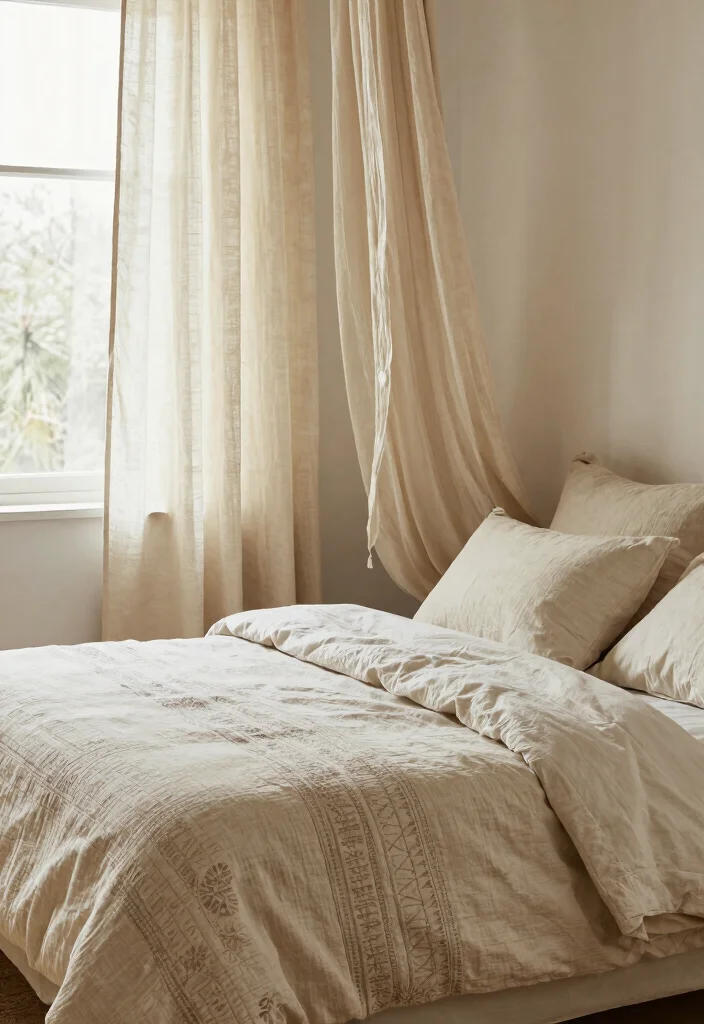 17 Green and Wood Bedroom Ideas for Earthy Balanced Design - 13. Sustainable Fabrics 1