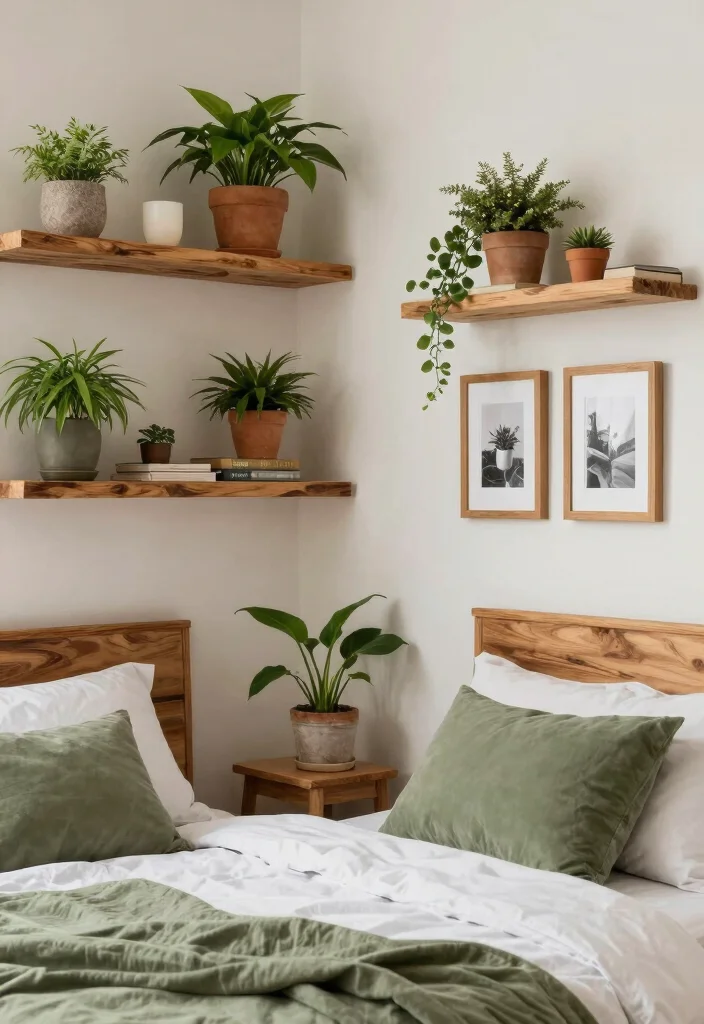 17 Green and Wood Bedroom Ideas for Earthy Balanced Design - 14. Natural Wooden Accents 1