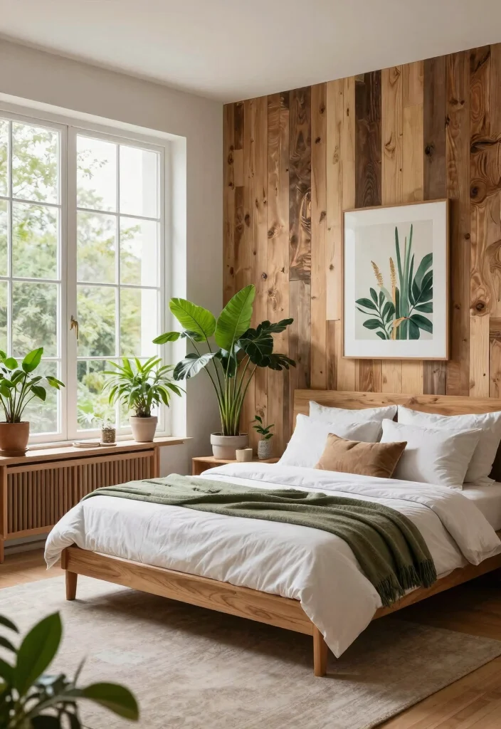17 Green and Wood Bedroom Ideas for Earthy Balanced Design - 5. Biophilic Design Elements 1