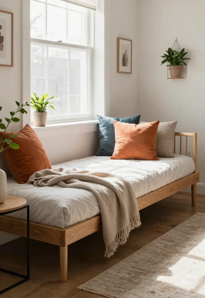 17 Long Bedroom Layout Ideas: Smart Flow Solutions - 11. Incorporate a Daybed for Flexibility 1