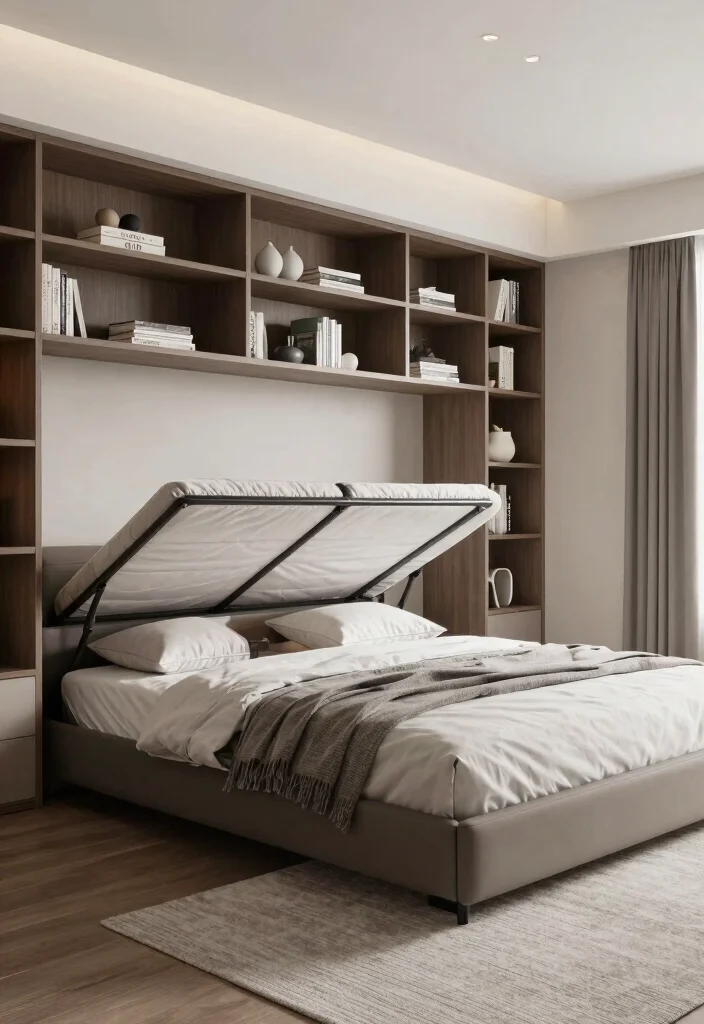 17 Long Bedroom Layout Ideas: Smart Flow Solutions - 13. Install a Murphy Bed for Space Saving 1