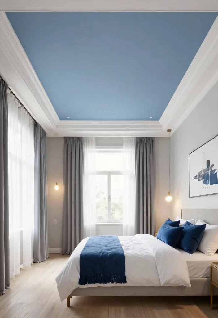 17 Luxurious Tray Ceiling Ideas for Your Bedroom Master Suite - 1. Soft Blue Elegance 1
