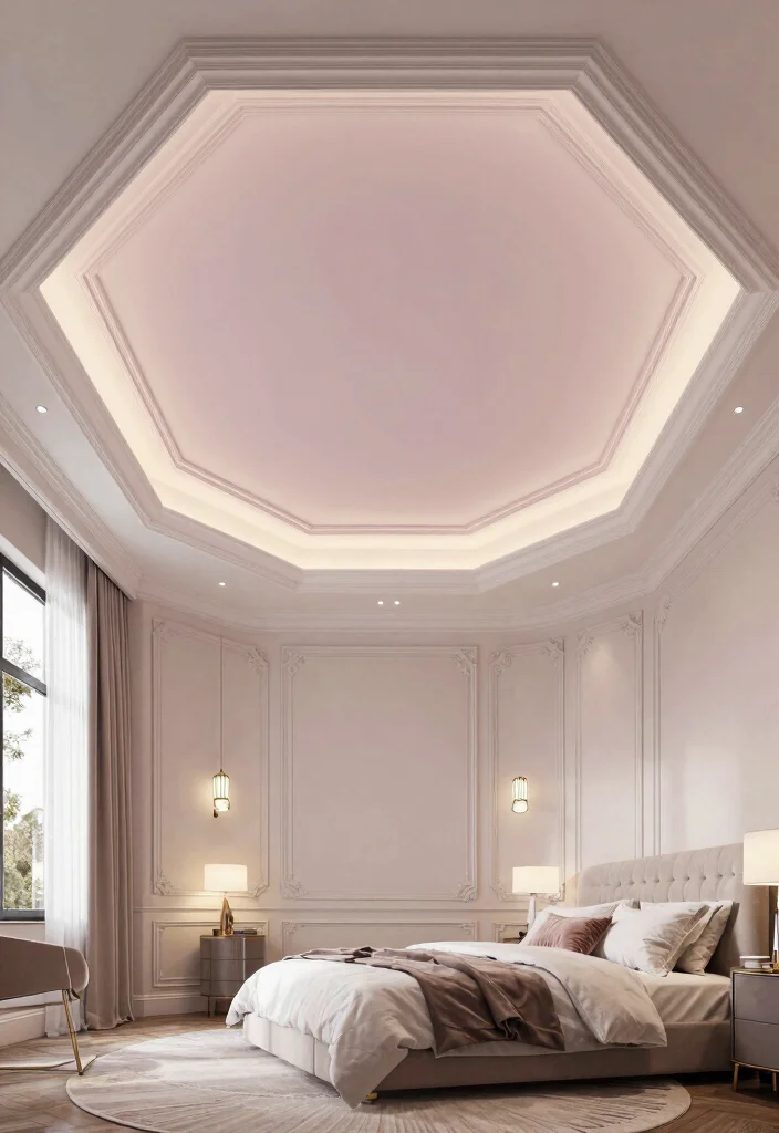 17 Luxurious Tray Ceiling Ideas for Your Bedroom Master Suite - 14. Unique Shaped Tray Ceilings 1