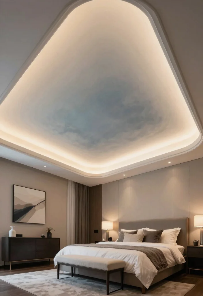 17 Luxurious Tray Ceiling Ideas for Your Bedroom Master Suite - 16. Ceiling Paint Techniques 1