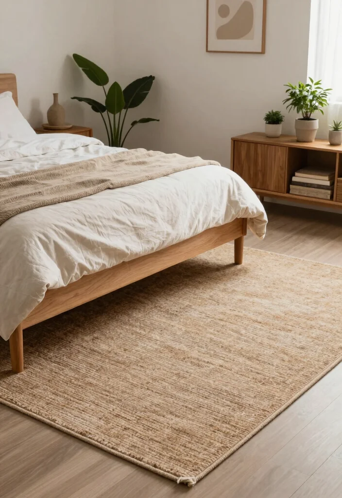 18 Bedroom Rugs Under Bed Ideas Perfect Proportions - 12. Earthy Tones Rug 1