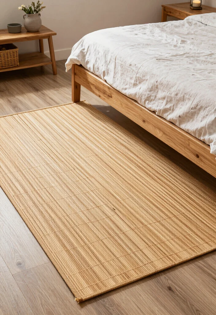 18 Bedroom Rugs Under Bed Ideas Perfect Proportions - 17. Sustainable Bamboo Rug 1