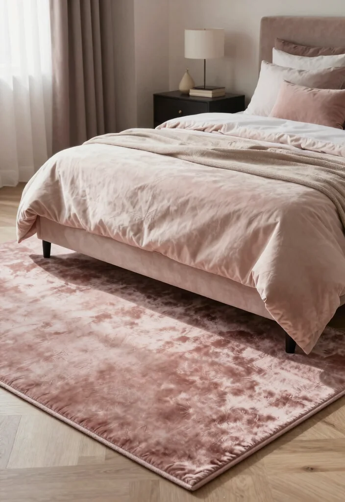 18 Bedroom Rugs Under Bed Ideas Perfect Proportions - 18. Soft Velvet Rug 1