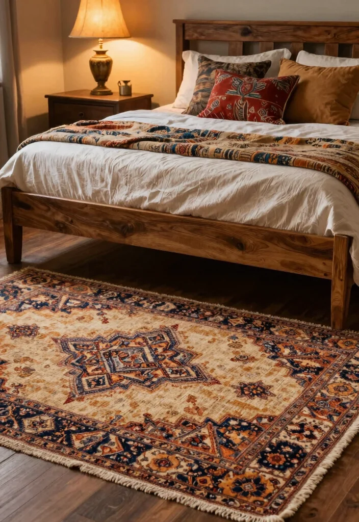 18 Bedroom Rugs Under Bed Ideas Perfect Proportions - 3. Handwoven Wool Rug 1