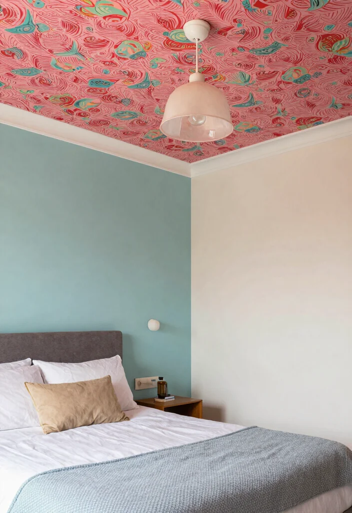 18 Decorating Ideas for the Bedroom: Easy Style Upgrades - 17. Use Colorful Ceiling Decor 1