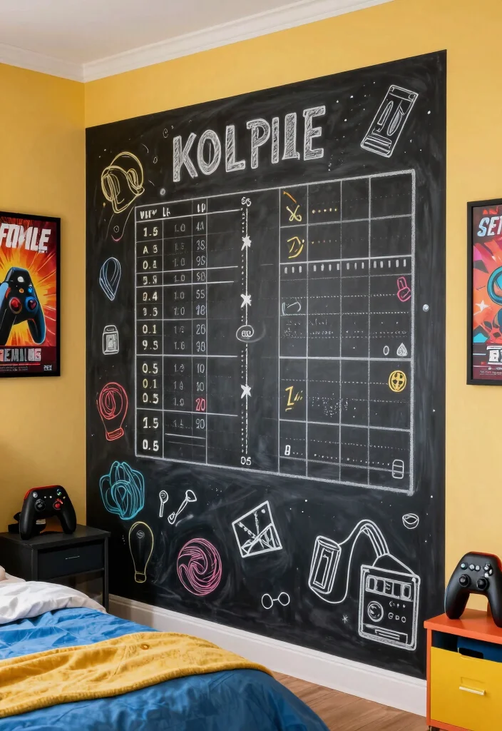 18 Video Game Bedroom Ideas for Boys Fun Gamer Style - 13. Interactive Gaming Wall Art 1