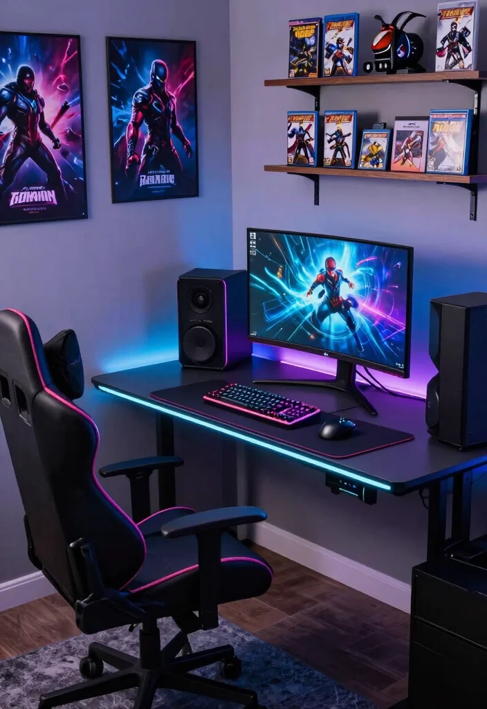 18 Video Game Bedroom Ideas for Boys Fun Gamer Style - 2. Gaming Desk Setup 1