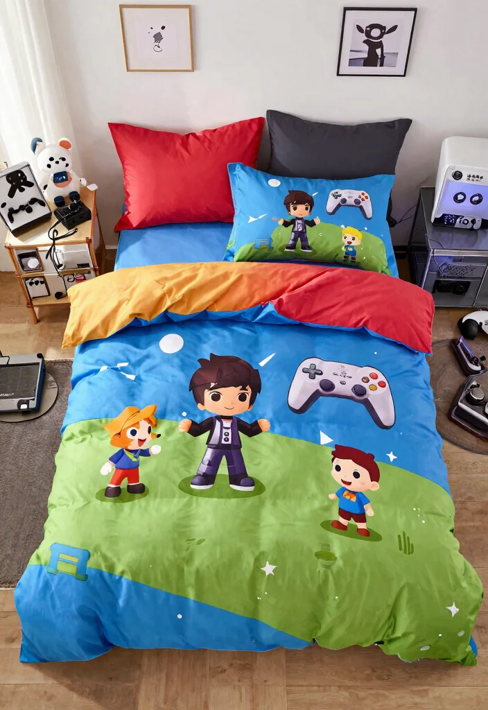 18 Video Game Bedroom Ideas for Boys Fun Gamer Style - 3. Themed Bedding Sets 1