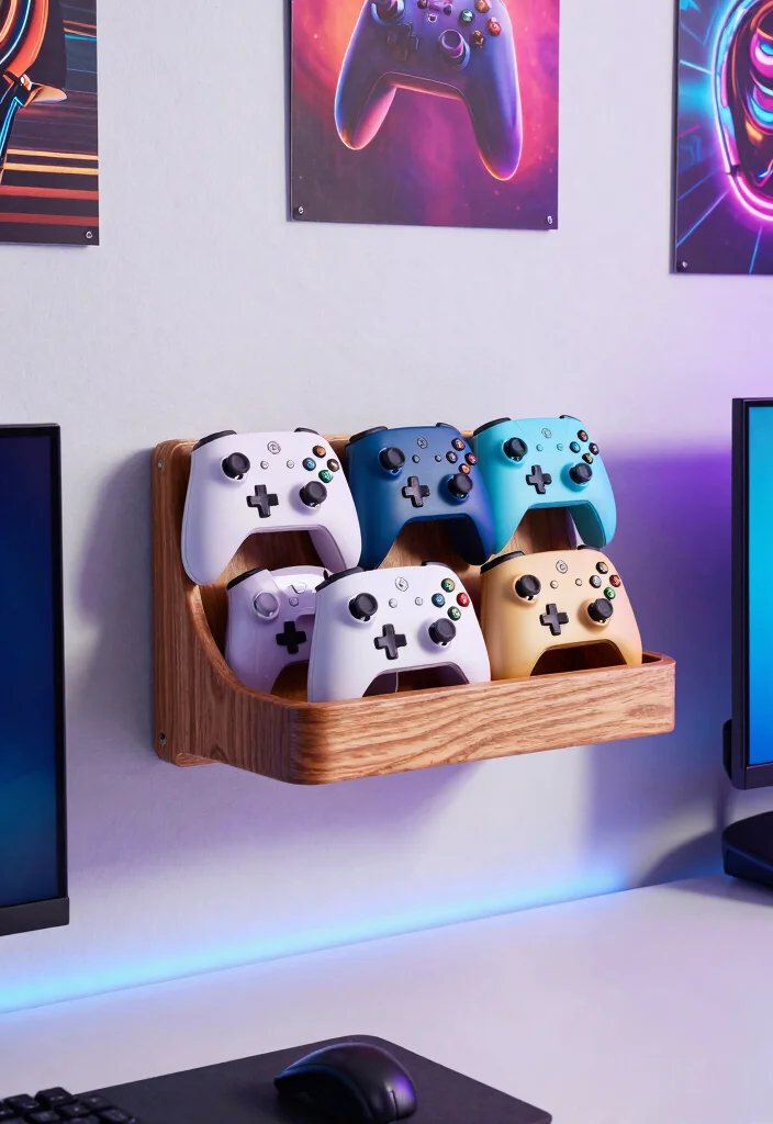 18 Video Game Bedroom Ideas for Boys Fun Gamer Style - 8. Personalized Game Controller Holder 1