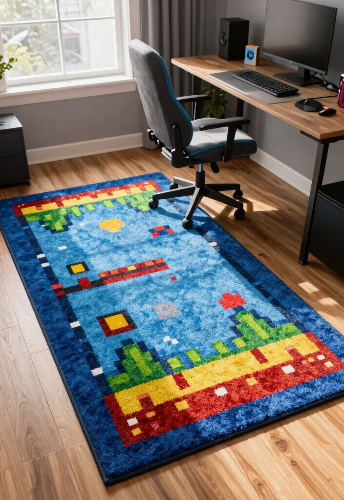 18 Video Game Bedroom Ideas for Boys Fun Gamer Style - 9. Themed Rugs 1