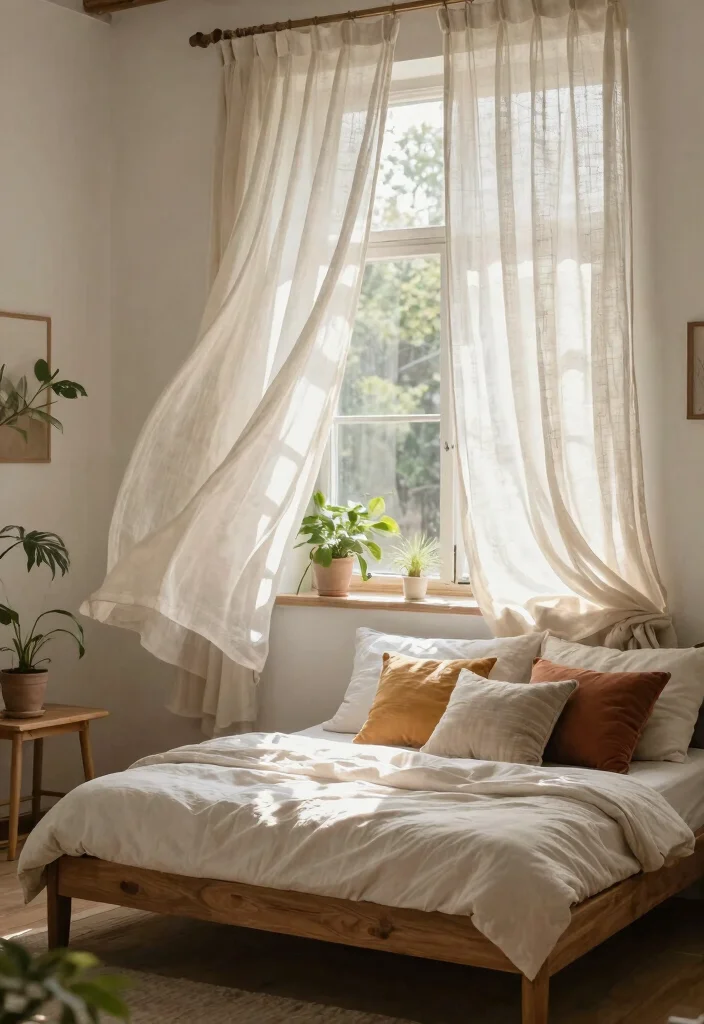 12 Farmhouse Curtain Ideas That Add Privacy Without Blocking Light - 1. Sheer Linen Curtains for a Soft Glow 1