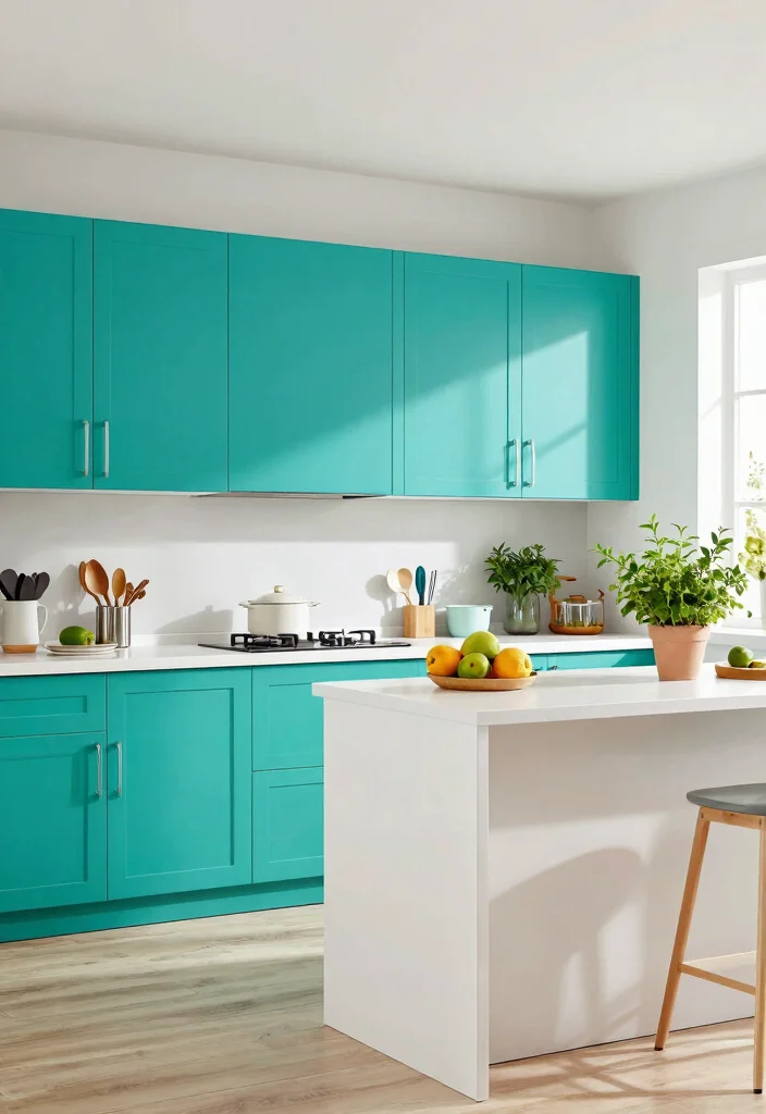 12 Floor to Ceiling Cabinets That Maximize Tight Kitchens - 4. Colorful Cabinets for a Playful Touch 1