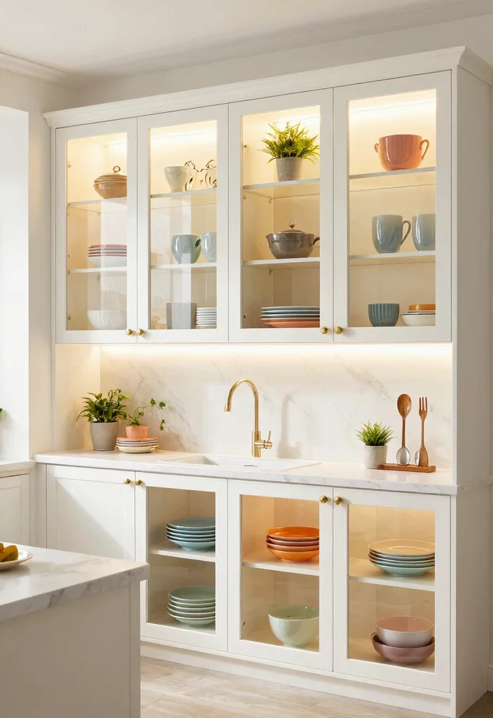 12 Floor to Ceiling Cabinets That Maximize Tight Kitchens - 5. Glass-Front Cabinets for an Open Feel 1
