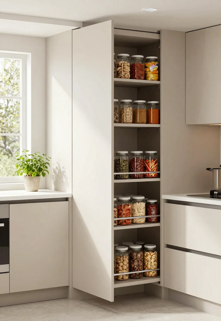 12 Floor to Ceiling Cabinets That Maximize Tight Kitchens - 9. Pull-Out Pantry Cabinets 1