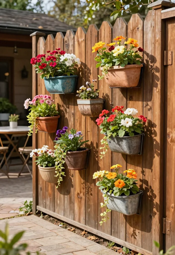 12 Flower Pots in Flower Beds Ideas That Add Height Without Digging - 2. Wall-Mounted Planters 1