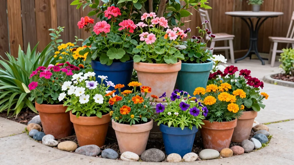 12 Flower Pots in Flower Beds Ideas That Add Height Without Digging