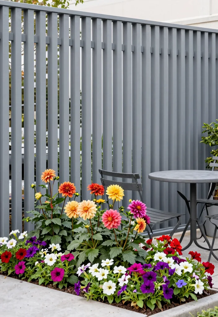 12 Metal Privacy Fence Ideas That Block Views Without Rusting - 4. Vertical Slat Metal Fencing 1