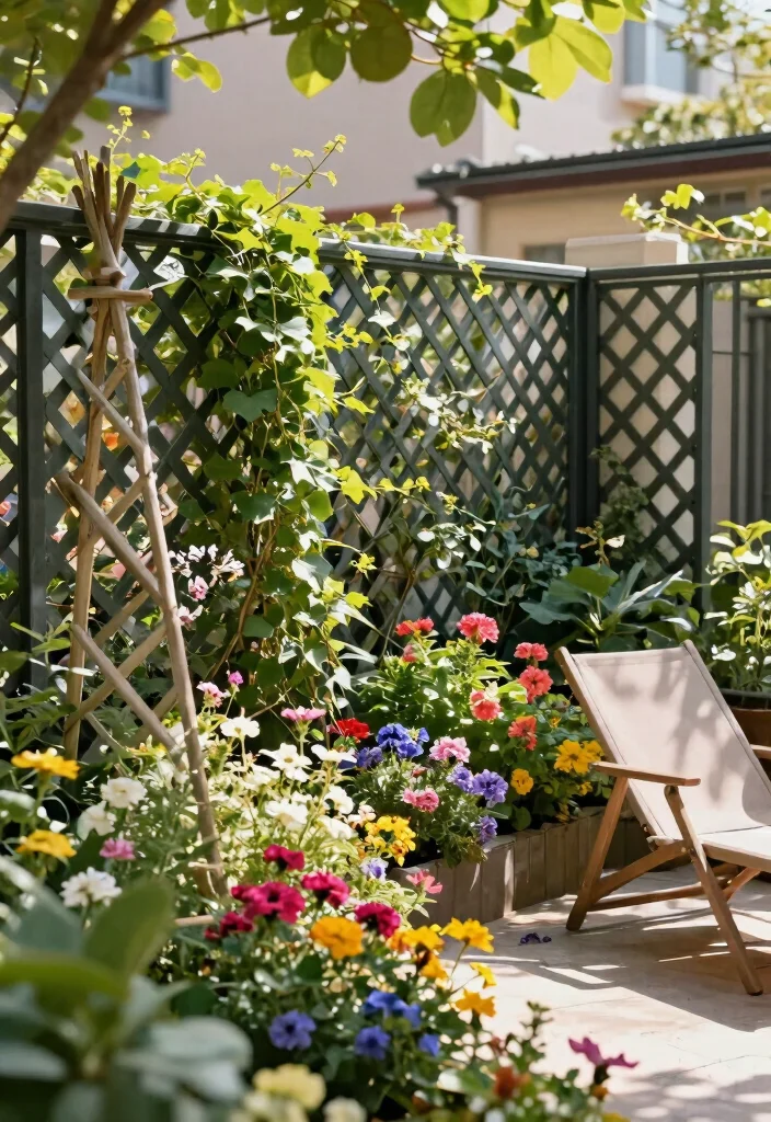 12 Metal Privacy Fence Ideas That Block Views Without Rusting - 6. Lattice-Backed Metal Fencing 1