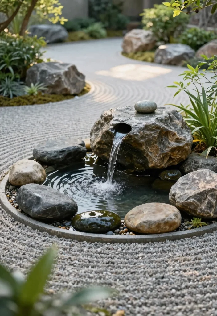 12 Outdoor Water Fountains That Run Without Buried Plumbing - 8. Zen Rock Fountain 1