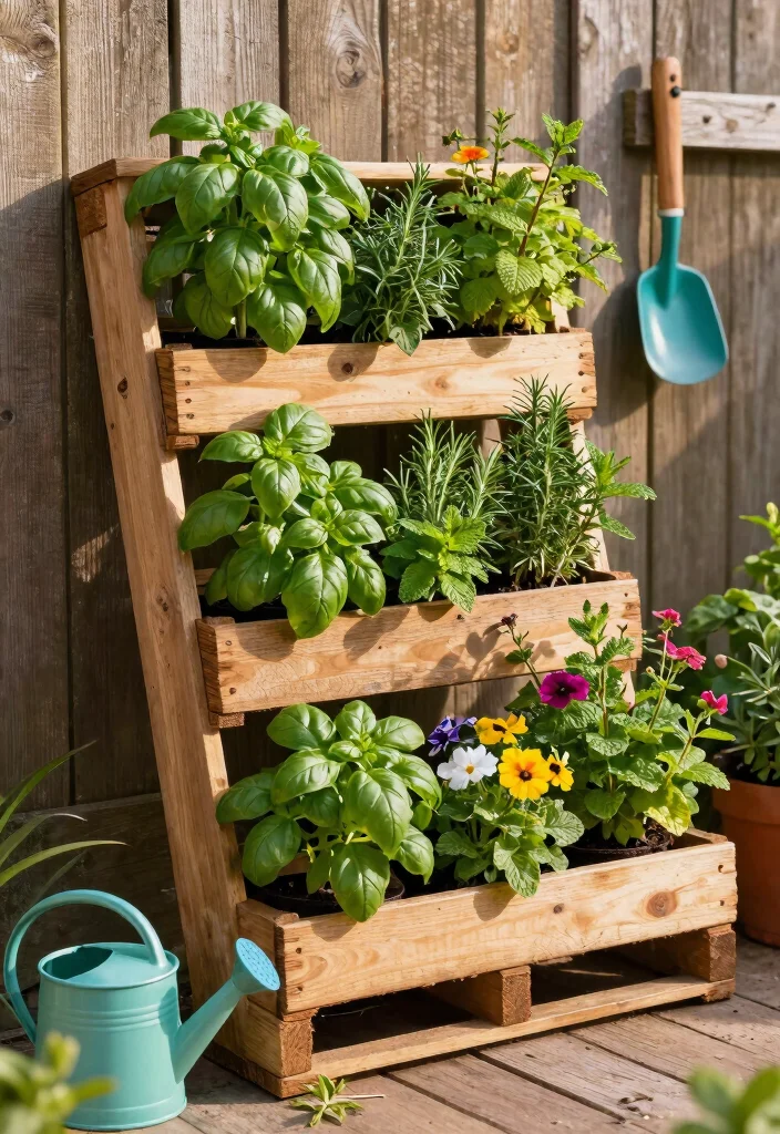 12 Pallet Planter Wall Ideas That Upcycle Wood and Save Money - 1. Vertical Herb Garden 1