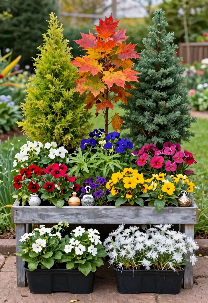 12 Pallet Planter Wall Ideas That Upcycle Wood and Save Money - 12. Seasonal Pallet Arrangements 1