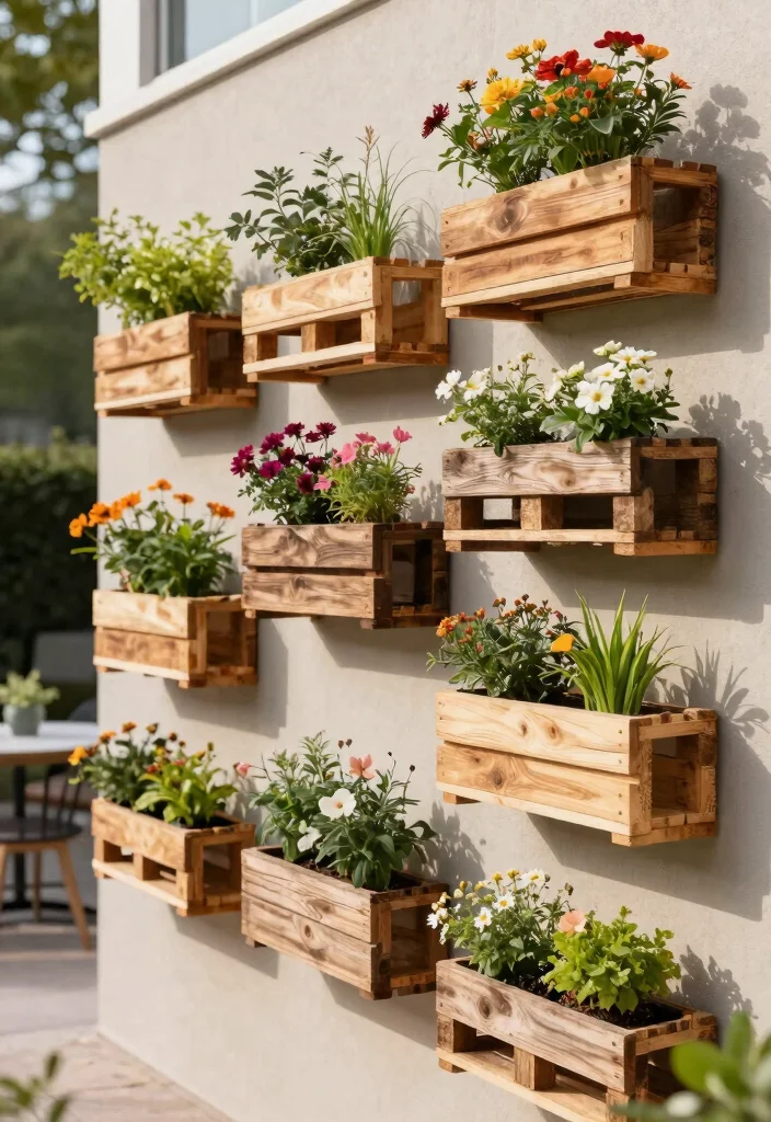 12 Pallet Planter Wall Ideas That Upcycle Wood and Save Money - 6. Wall-Mounted Planter Boxes 1