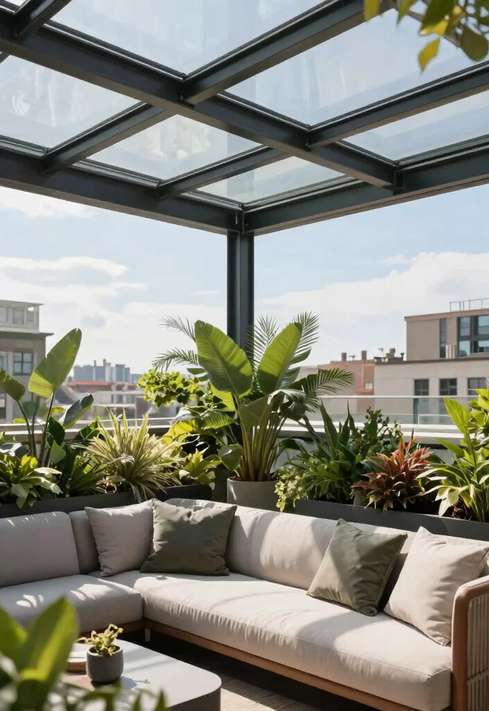 12 Roof Top Pergola Ideas That Provide Shade Without Blocking Views - 5. Glass Top Pergola 1
