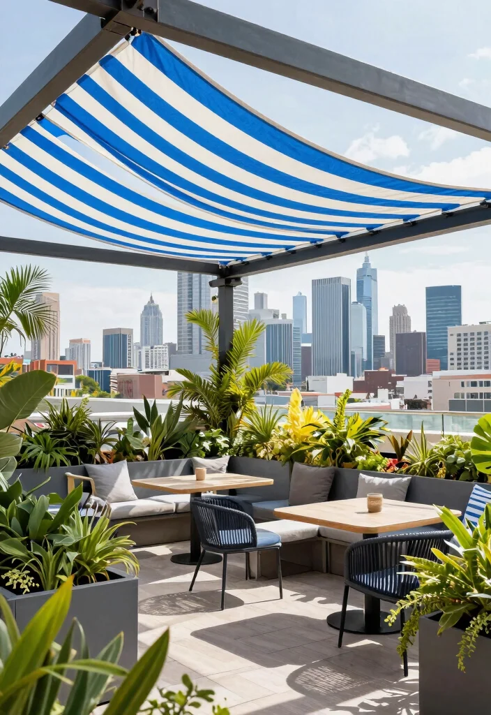 12 Roof Top Pergola Ideas That Provide Shade Without Blocking Views - 9. Tension Fabric Pergola 1
