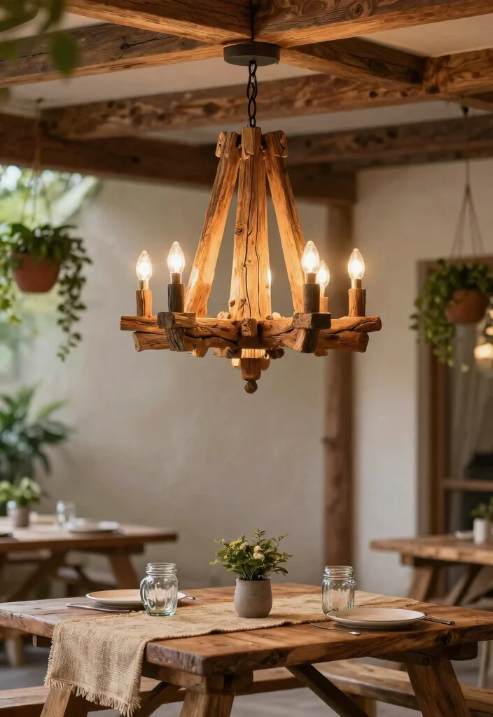 12 Rustic Chandelier Farmhouse Picks Under $150 - 2. Reclaimed Wood Charm 1