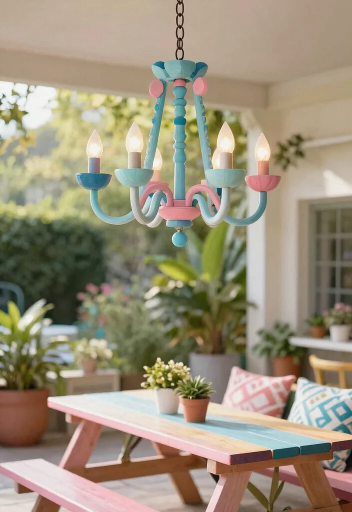 12 Rustic Chandelier Farmhouse Picks Under $150 - 6. Colorful Painted Wood Options 1