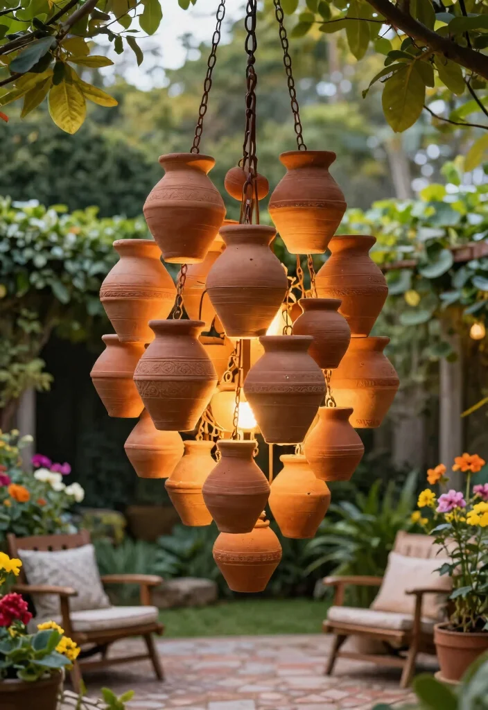 12 Rustic Chandelier Farmhouse Picks Under $150 - 8. Earthy Clay Pot Designs 1